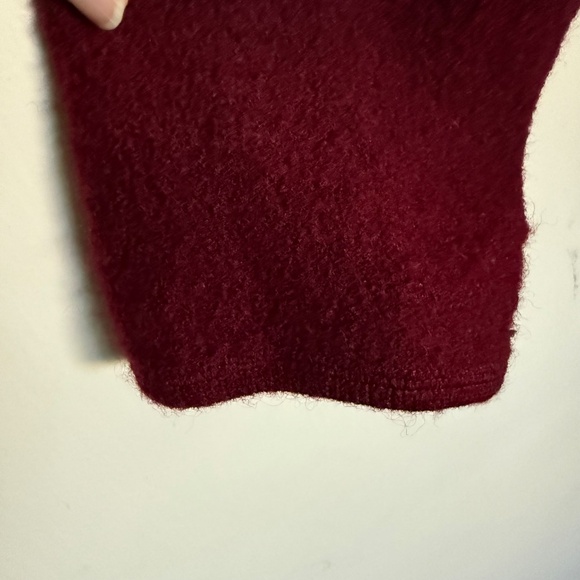 Vintage Lane Bryant Designs & Co Boiled Wool Cranberry Red open Front Coat 14/16 - Picture 5 of 10